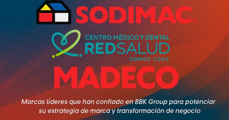 Logotipos de RedSalud, Sodimac y Madeco, marcas que han trabajado en consultoría de marca con BBK Group.